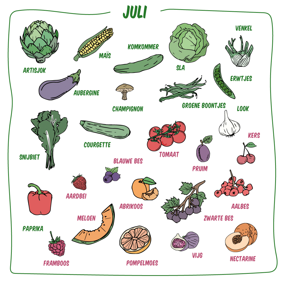 Fruit een groenten juli