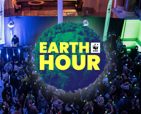  Silent disco in de Brusselse Beurs in 2024 tijdens Earth Hour. 