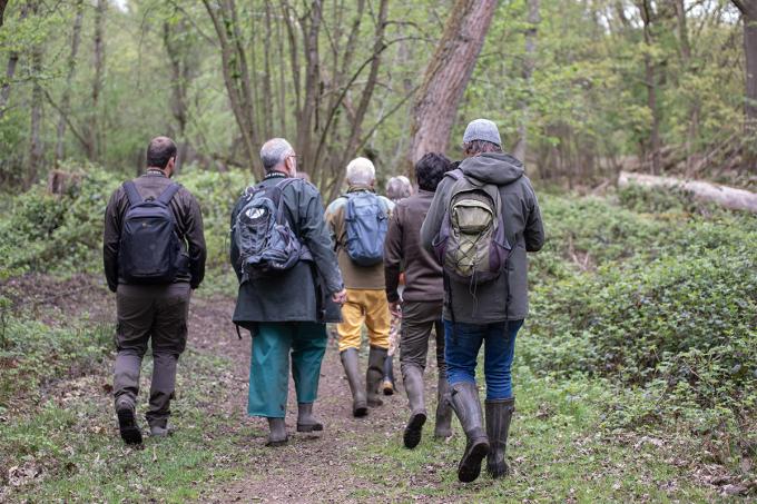 WWF, Agentschap voor Natuur en Bos en gemotiveerde vrijwilligers in het Blaasveldbroek om er de camerabeelden te bekijken.